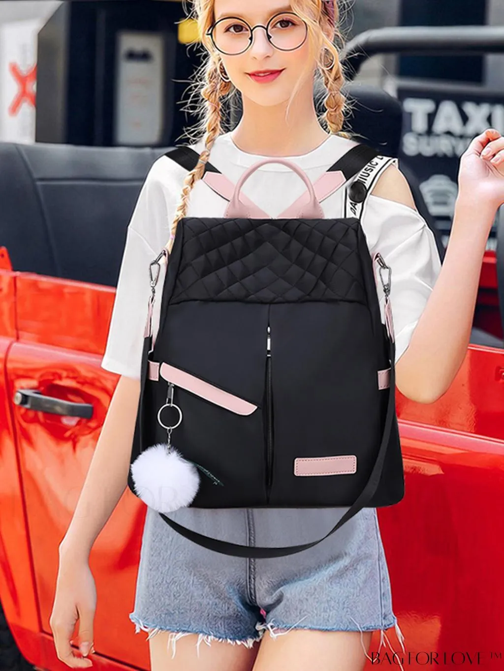 BagForLove - Versatile Multi-Pocketed Backpack with Embellished Pendant