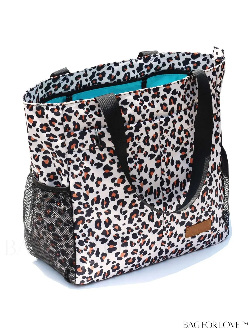 BagForLove - Water-Resistant Floral Tote Bag: Multi-Pocketed Shoulder Bag for Gym, Work, Picnics, Yoga, Travel, Beach & More