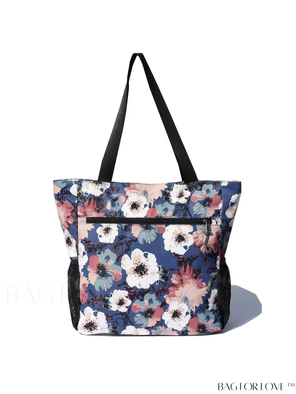 BagForLove - Water-Resistant Floral Tote Bag: Multi-Pocketed Shoulder Bag for Gym, Work, Picnics, Yoga, Travel, Beach & More