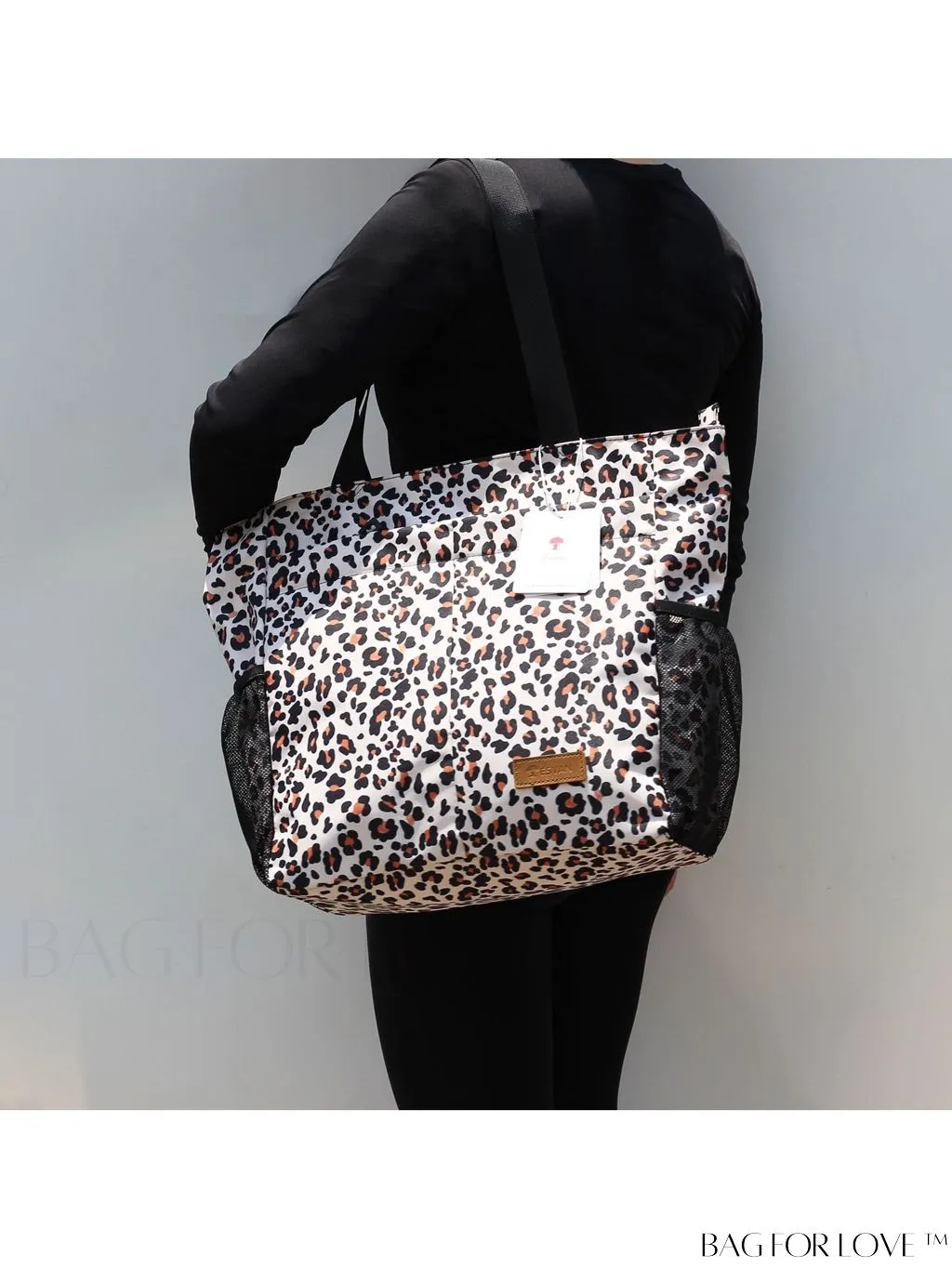 BagForLove - Water-Resistant Floral Tote Bag: Multi-Pocketed Shoulder Bag for Gym, Work, Picnics, Yoga, Travel, Beach & More