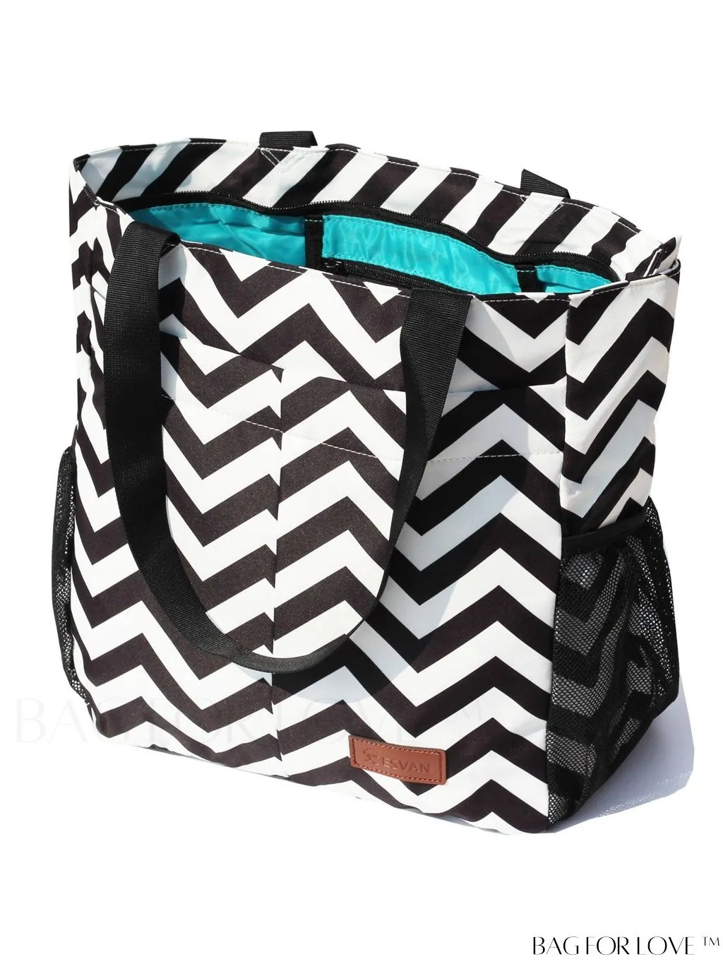 BagForLove - Water-Resistant Floral Tote Bag: Multi-Pocketed Shoulder Bag for Gym, Work, Picnics, Yoga, Travel, Beach & More