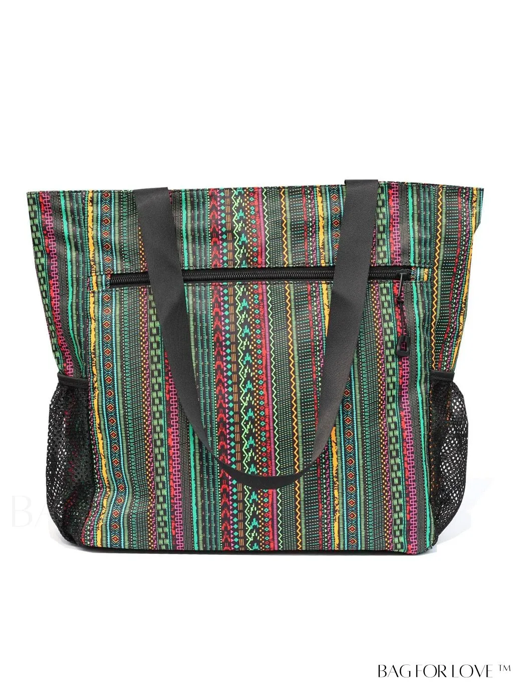 BagForLove - Water-Resistant Floral Tote Bag: Multi-Pocketed Shoulder Bag for Gym, Work, Picnics, Yoga, Travel, Beach & More