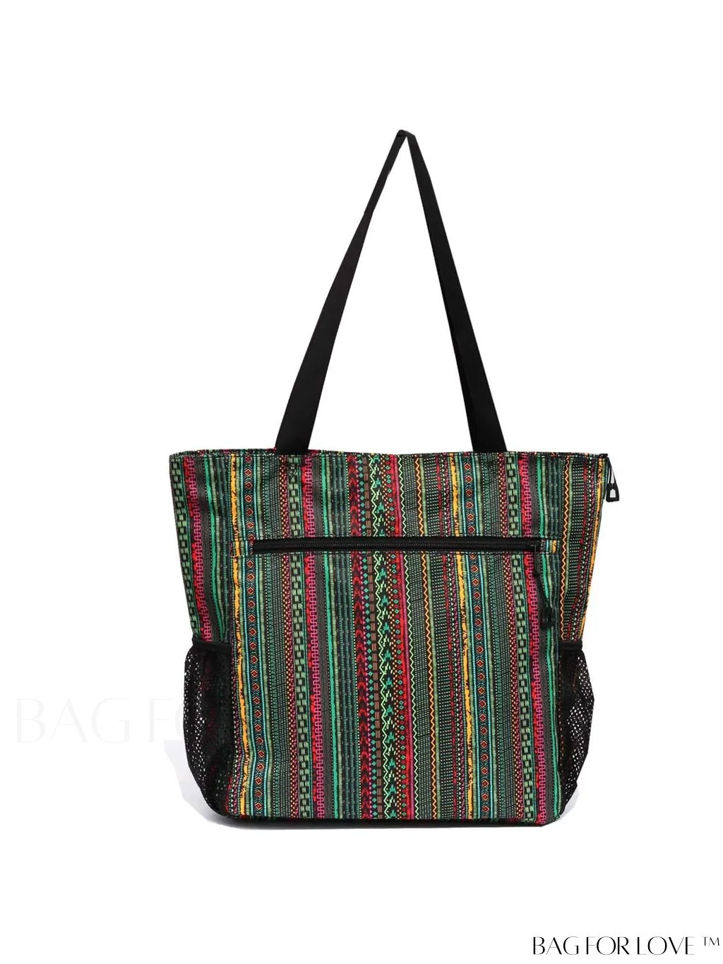 BagForLove - Water-Resistant Floral Tote Bag: Multi-Pocketed Shoulder Bag for Gym, Work, Picnics, Yoga, Travel, Beach & More