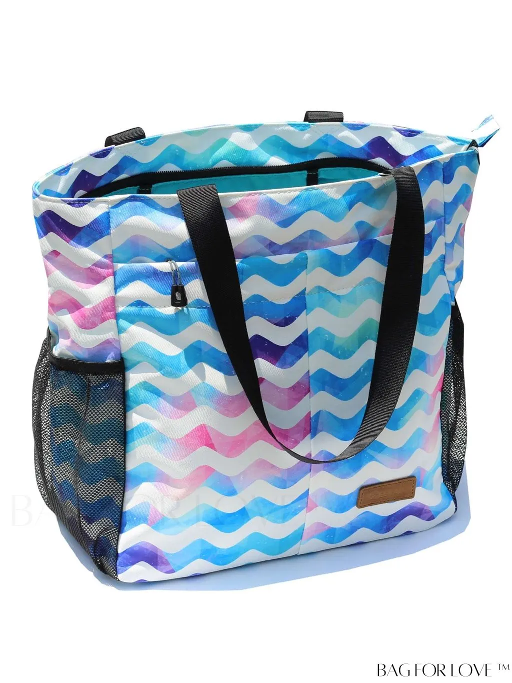 BagForLove - Water-Resistant Floral Tote Bag: Multi-Pocketed Shoulder Bag for Gym, Work, Picnics, Yoga, Travel, Beach & More