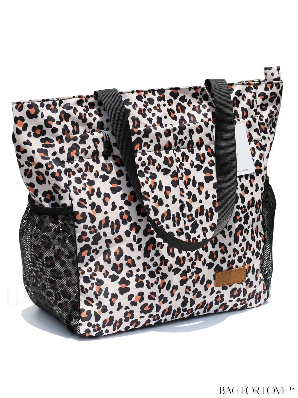 BagForLove - Water-Resistant Floral Tote Bag: Multi-Pocketed Shoulder Bag for Gym, Work, Picnics, Yoga, Travel, Beach & More