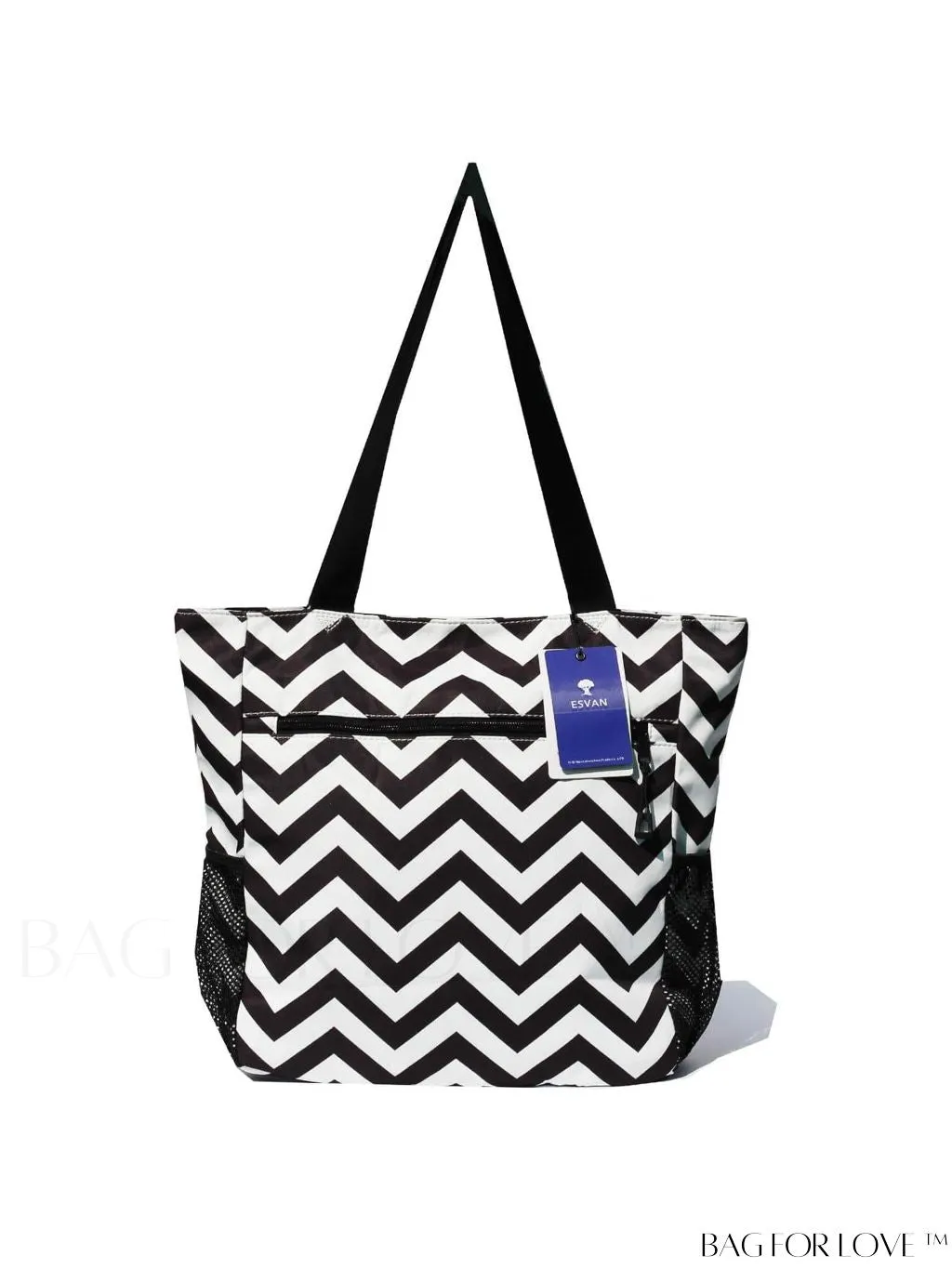 BagForLove - Water-Resistant Floral Tote Bag: Multi-Pocketed Shoulder Bag for Gym, Work, Picnics, Yoga, Travel, Beach & More