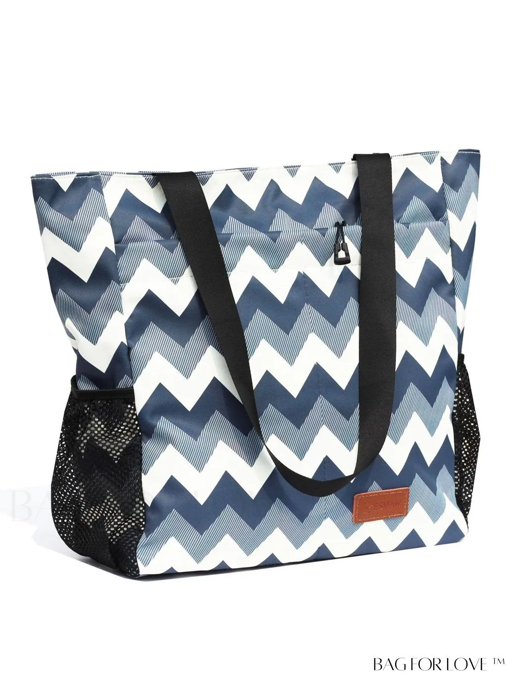 BagForLove - Water-Resistant Floral Tote Bag: Multi-Pocketed Shoulder Bag for Gym, Work, Picnics, Yoga, Travel, Beach & More