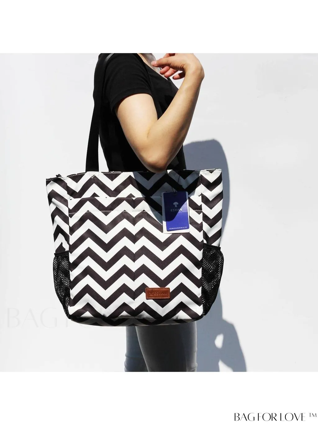 BagForLove - Water-Resistant Floral Tote Bag: Multi-Pocketed Shoulder Bag for Gym, Work, Picnics, Yoga, Travel, Beach & More