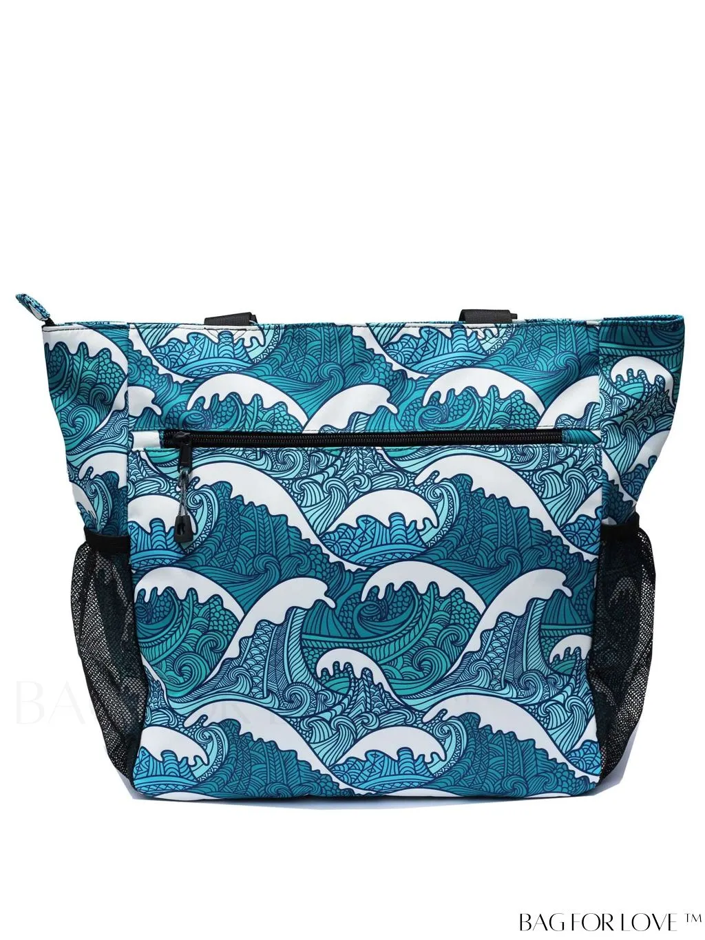 BagForLove - Water-Resistant Floral Tote Bag: Multi-Pocketed Shoulder Bag for Gym, Work, Picnics, Yoga, Travel, Beach & More
