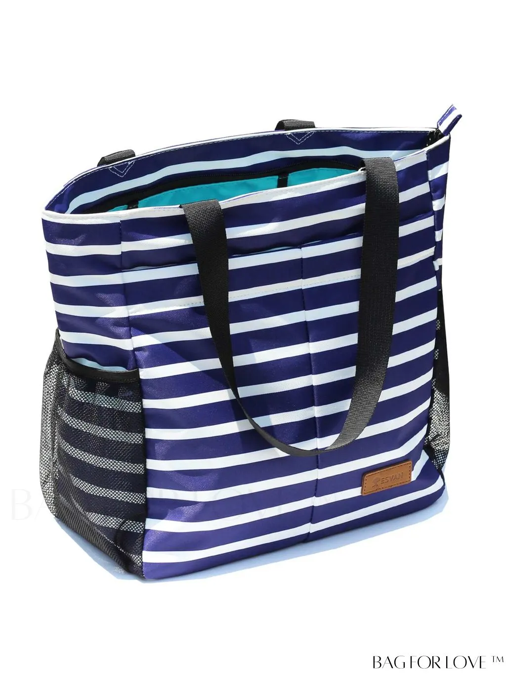 BagForLove - Water-Resistant Floral Tote Bag: Multi-Pocketed Shoulder Bag for Gym, Work, Picnics, Yoga, Travel, Beach & More