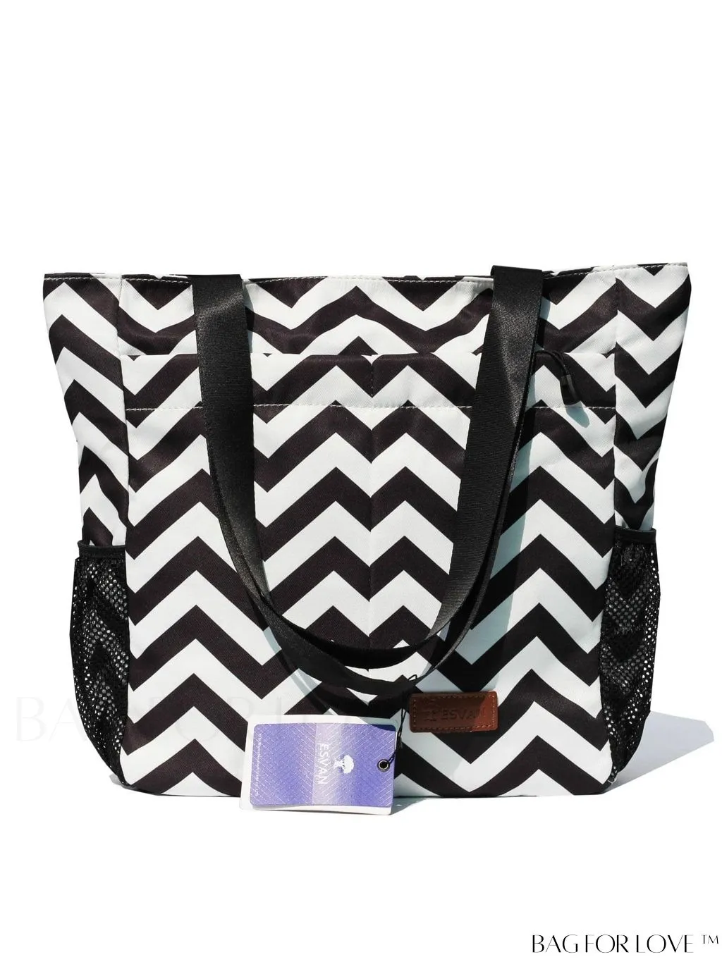 BagForLove - Water-Resistant Floral Tote Bag: Multi-Pocketed Shoulder Bag for Gym, Work, Picnics, Yoga, Travel, Beach & More
