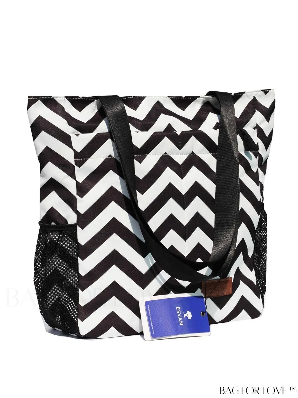 BagForLove - Water-Resistant Floral Tote Bag: Multi-Pocketed Shoulder Bag for Gym, Work, Picnics, Yoga, Travel, Beach & More