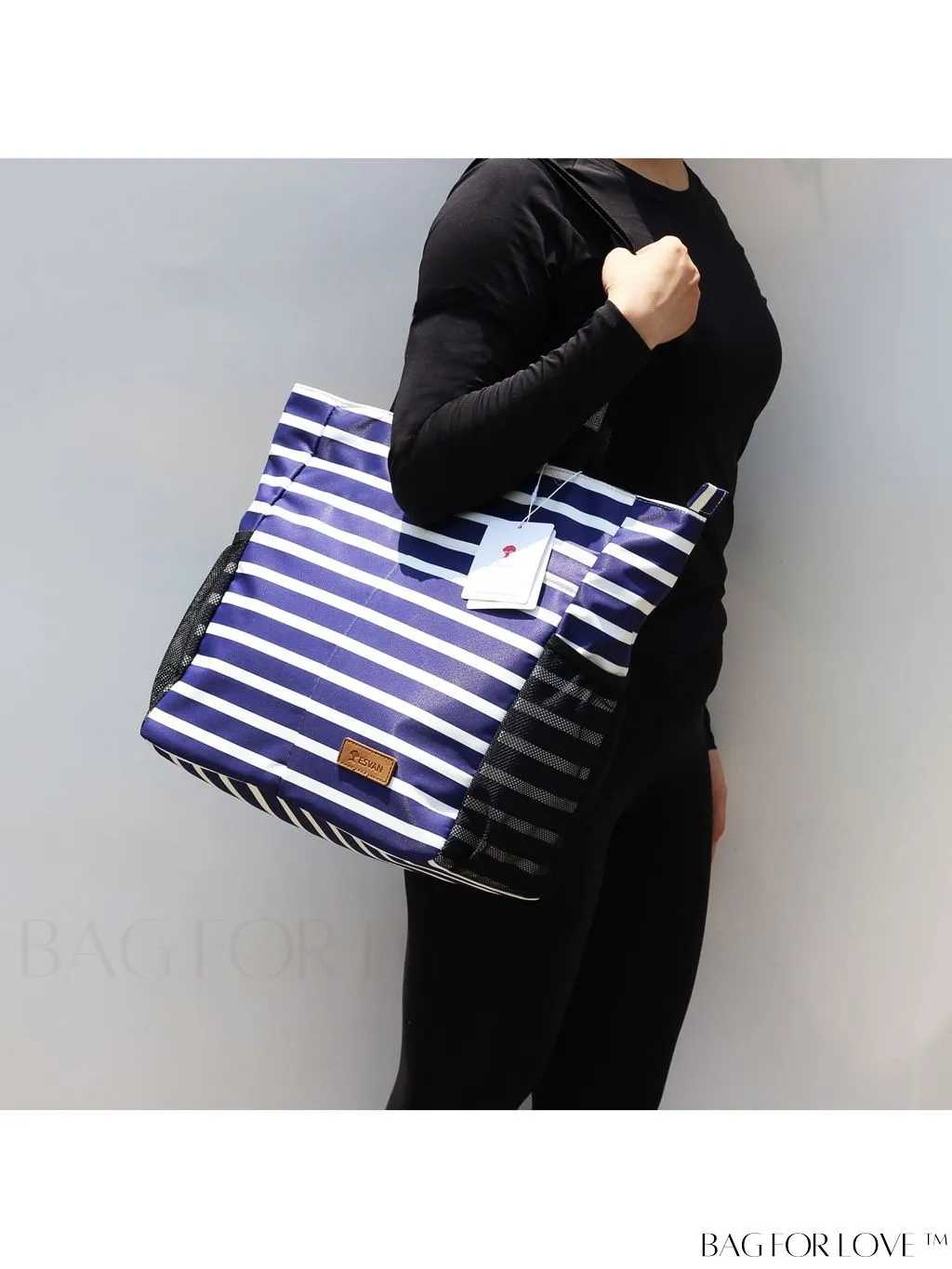 BagForLove - Water-Resistant Floral Tote Bag: Multi-Pocketed Shoulder Bag for Gym, Work, Picnics, Yoga, Travel, Beach & More