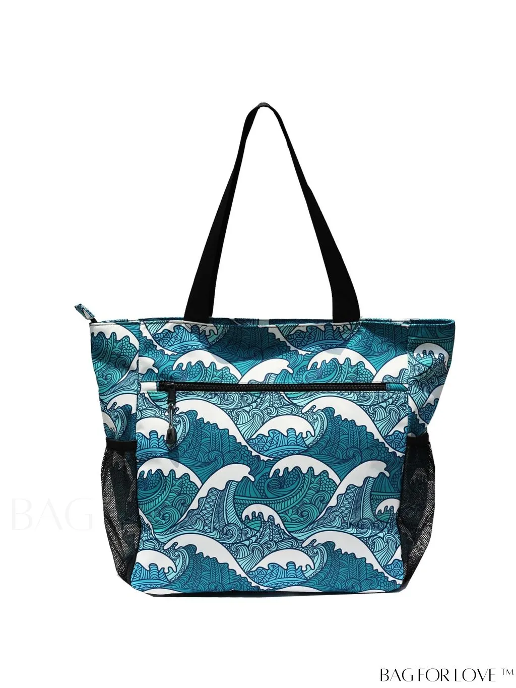 BagForLove - Water-Resistant Floral Tote Bag: Multi-Pocketed Shoulder Bag for Gym, Work, Picnics, Yoga, Travel, Beach & More