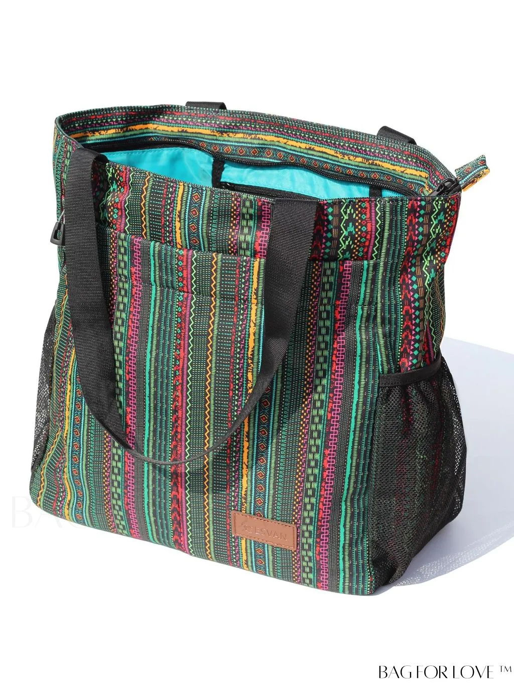 BagForLove - Water-Resistant Floral Tote Bag: Multi-Pocketed Shoulder Bag for Gym, Work, Picnics, Yoga, Travel, Beach & More