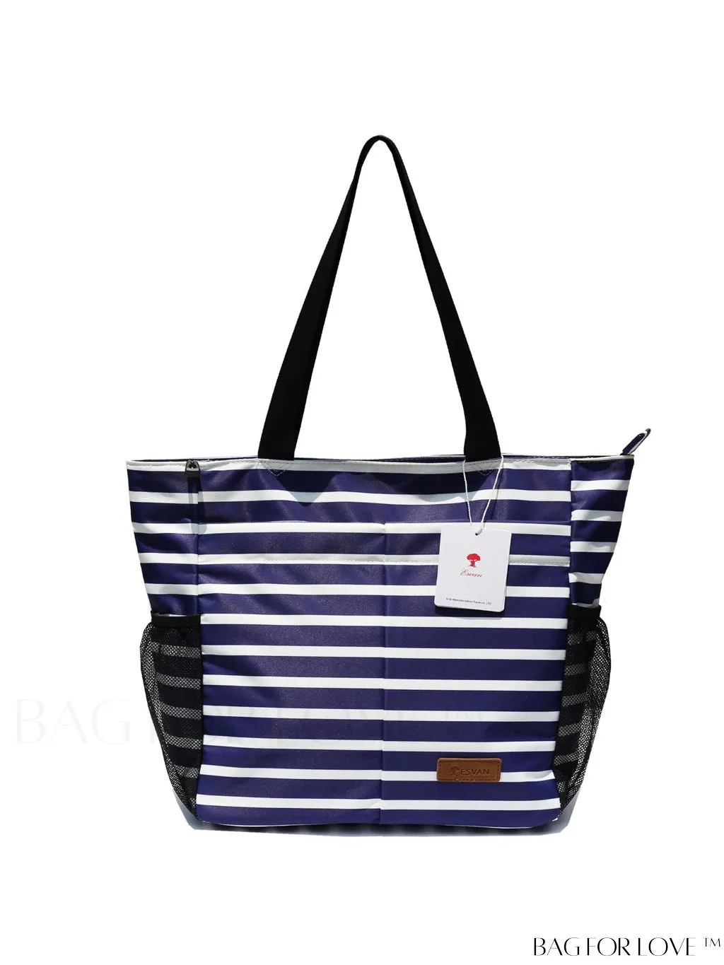 BagForLove - Water-Resistant Floral Tote Bag: Multi-Pocketed Shoulder Bag for Gym, Work, Picnics, Yoga, Travel, Beach & More