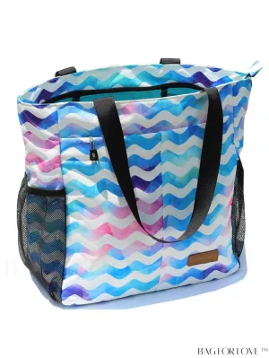 BagForLove - Water-Resistant Floral Tote Bag: Multi-Pocketed Shoulder Bag for Gym, Work, Picnics, Yoga, Travel, Beach & More