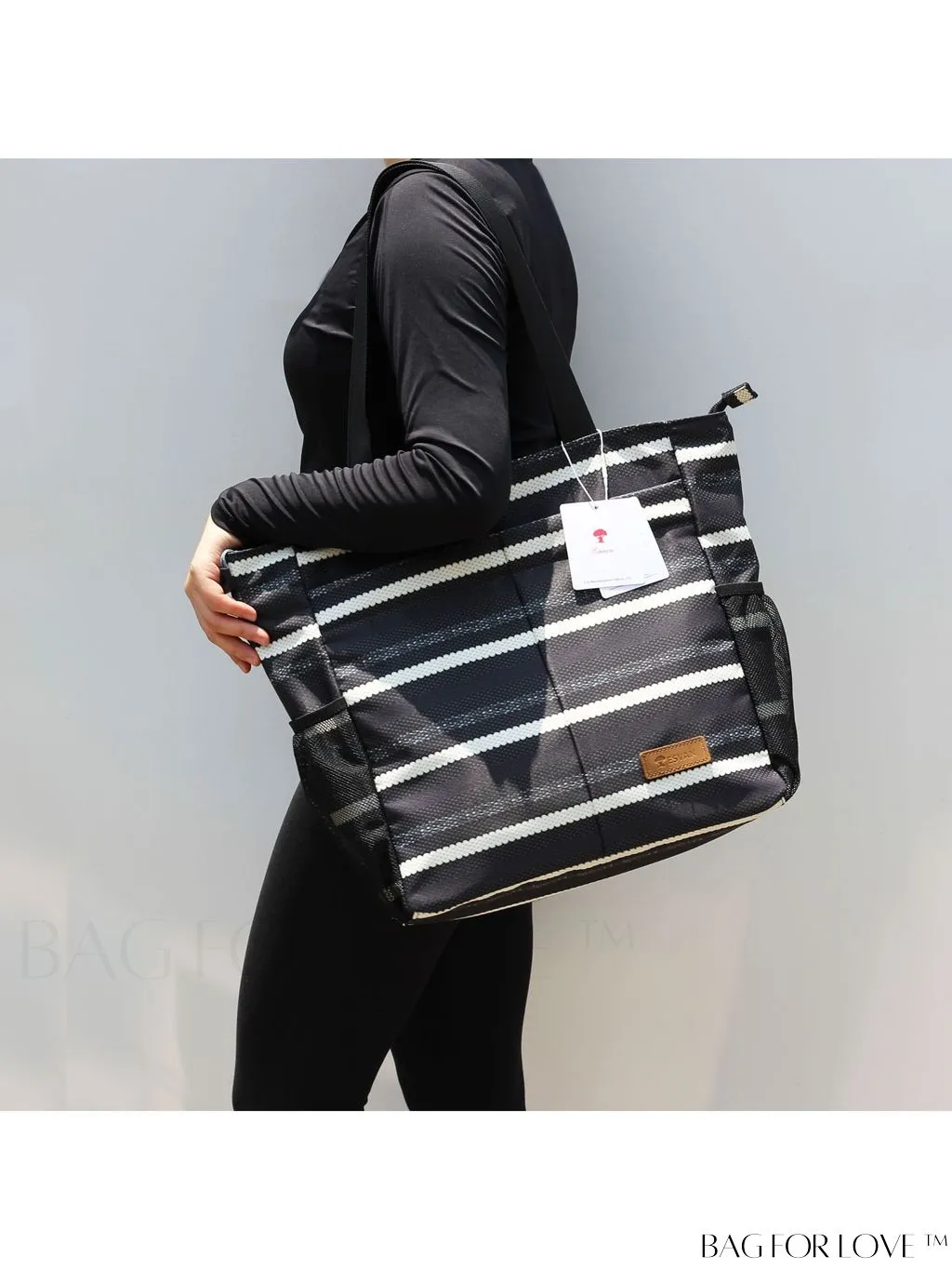 BagForLove - Water-Resistant Floral Tote Bag: Multi-Pocketed Shoulder Bag for Gym, Work, Picnics, Yoga, Travel, Beach & More
