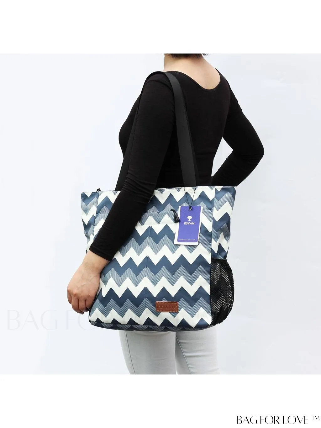 BagForLove - Water-Resistant Floral Tote Bag: Multi-Pocketed Shoulder Bag for Gym, Work, Picnics, Yoga, Travel, Beach & More