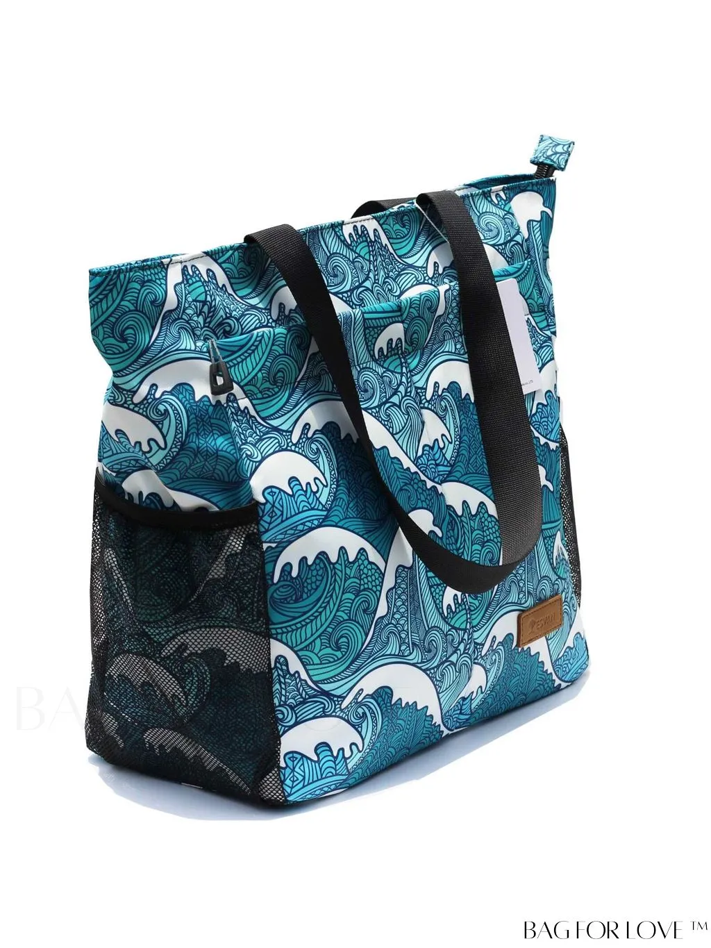 BagForLove - Water-Resistant Floral Tote Bag: Multi-Pocketed Shoulder Bag for Gym, Work, Picnics, Yoga, Travel, Beach & More