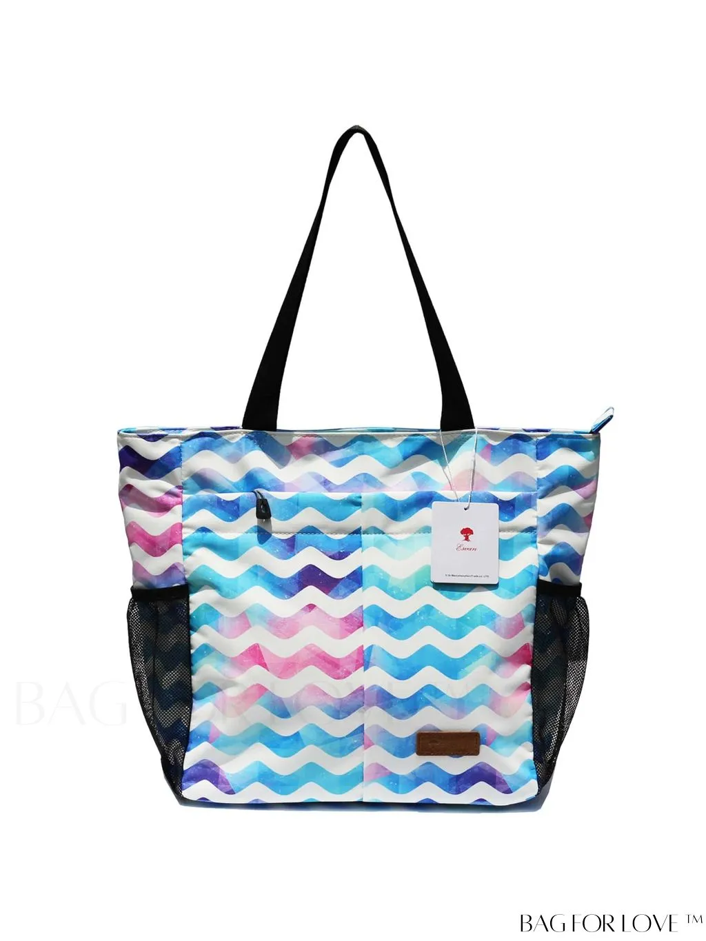 BagForLove - Water-Resistant Floral Tote Bag: Multi-Pocketed Shoulder Bag for Gym, Work, Picnics, Yoga, Travel, Beach & More