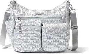Baggallini Modern Everywhere Bag, Silver Metallic Quilt