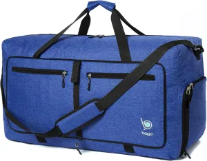 Bago Foldable Duffel Bags for Traveling Women & Men - 60L Medium Packable Duffle Bag for Travel with Shoe Compartment - Water Repellant, Heavy Duty, Lightweight Folding & Collapsible (SnowDepPurple)