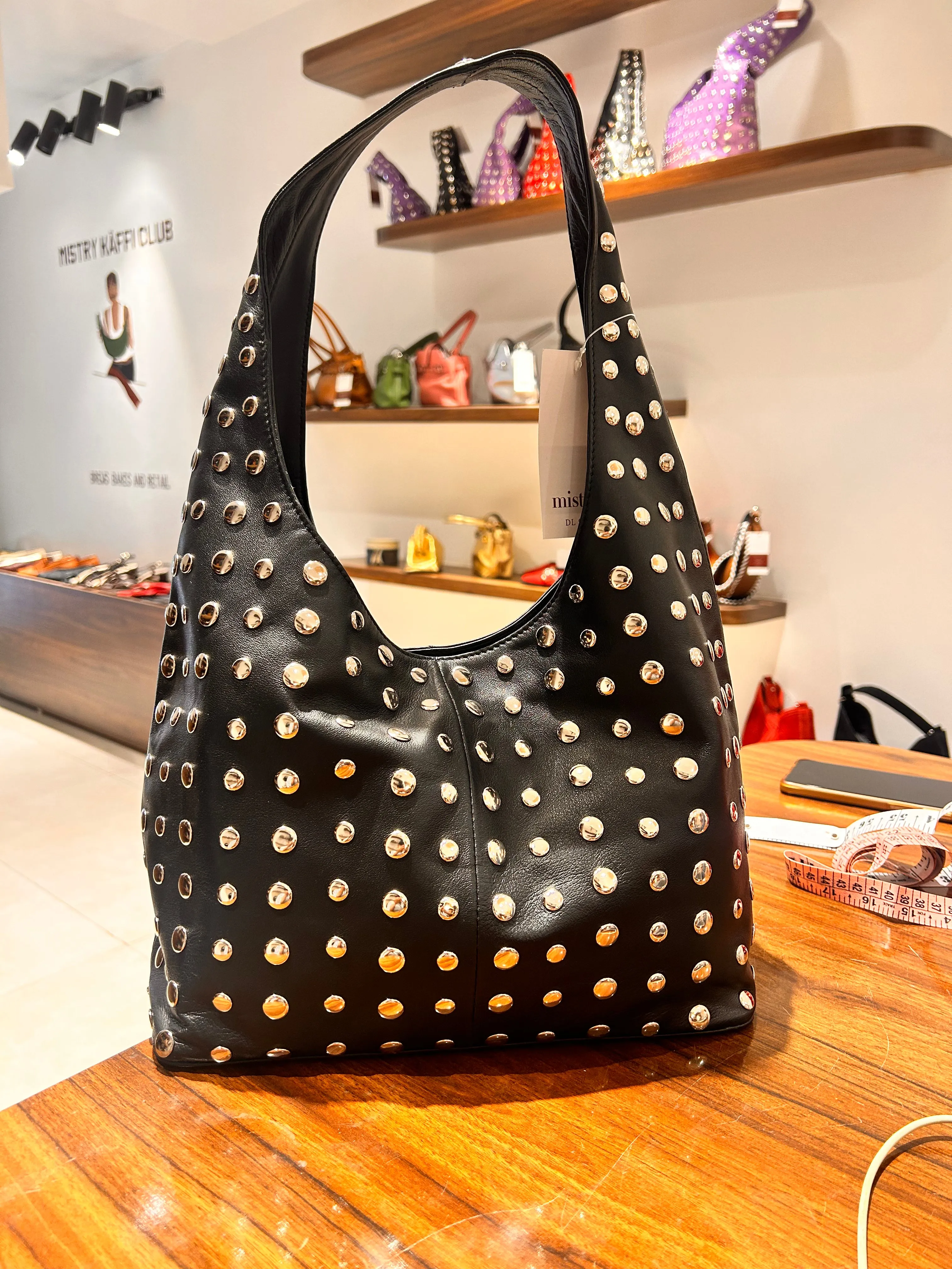 Becky Studded Large Hobo in Red