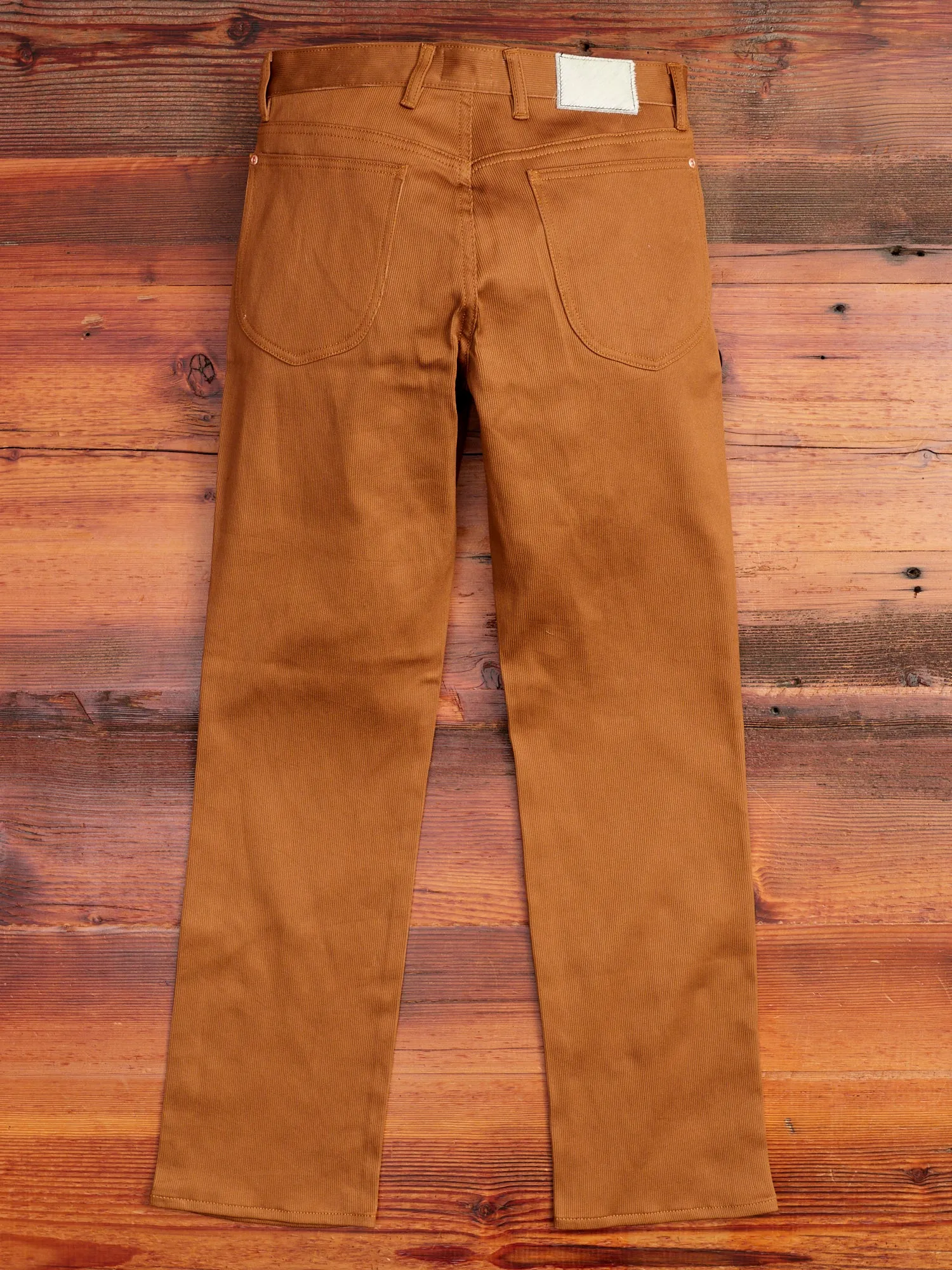 Bedford Cord Five Pocket Trousers in Bay Brown