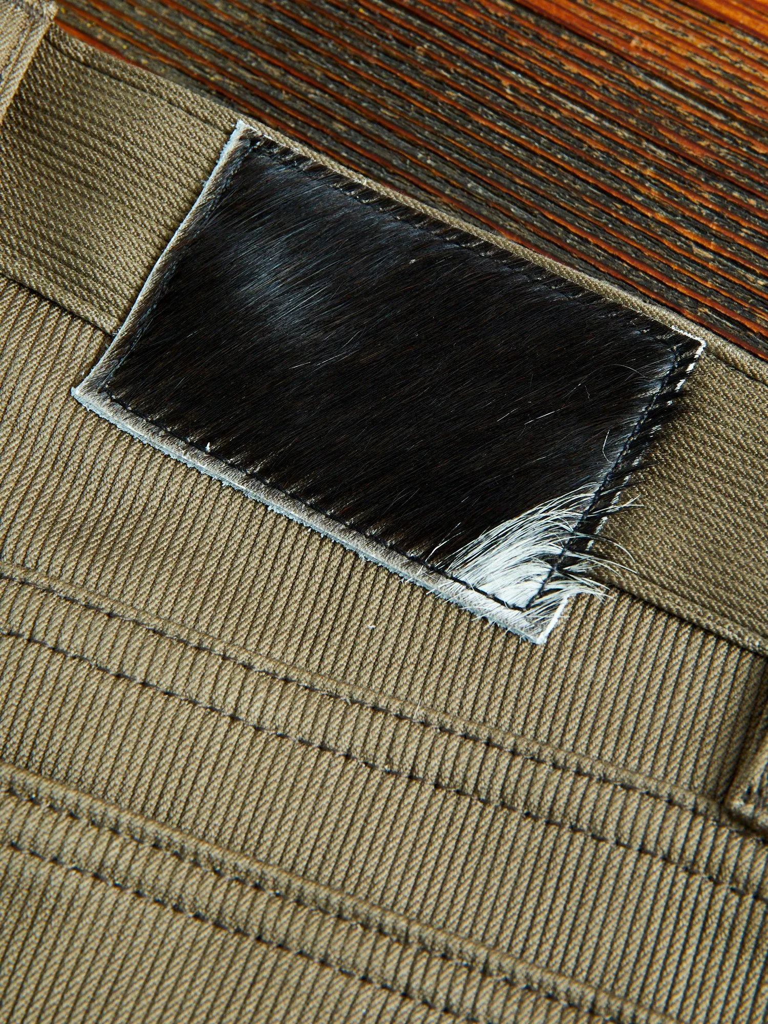 Bedford Cord Five Pocket Trousers in Faded Olive
