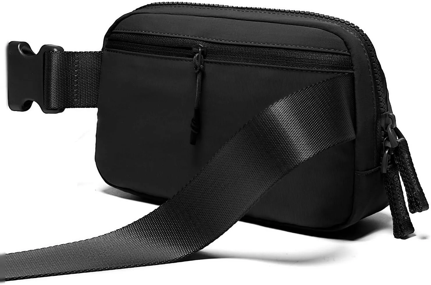 Belt Bag for Women Two-Way Zipper Fanny Pack Crossbody Bags for Women Fashion Waist Packs Cross Body Fanny Pack with Adjustable Strap Gifts for Teen Girls (Black)