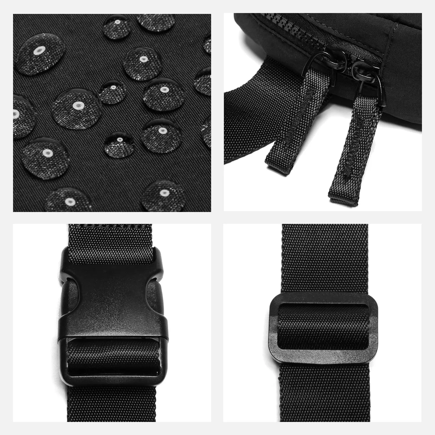 Belt Bag for Women Two-Way Zipper Fanny Pack Crossbody Bags for Women Fashion Waist Packs Cross Body Fanny Pack with Adjustable Strap Gifts for Teen Girls (Black)