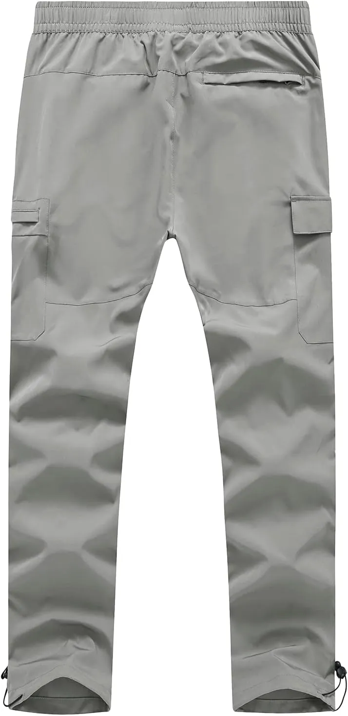 BGOWATU Hiking Pants for Men, Water Resistant Stretch Cargo Pants, Lightweight Quick Dry Outdoor Fishing Pants