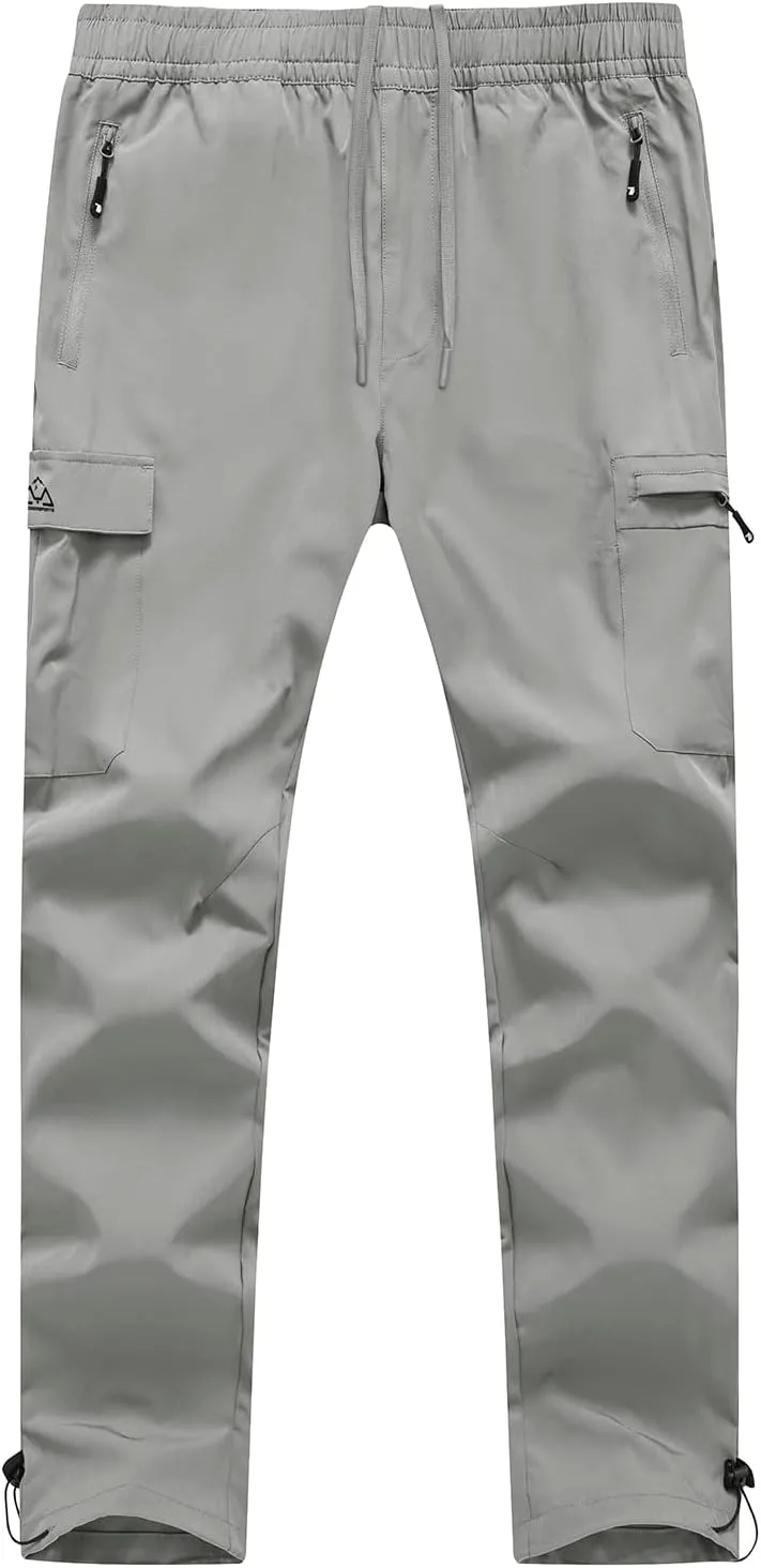 BGOWATU Hiking Pants for Men, Water Resistant Stretch Cargo Pants, Lightweight Quick Dry Outdoor Fishing Pants