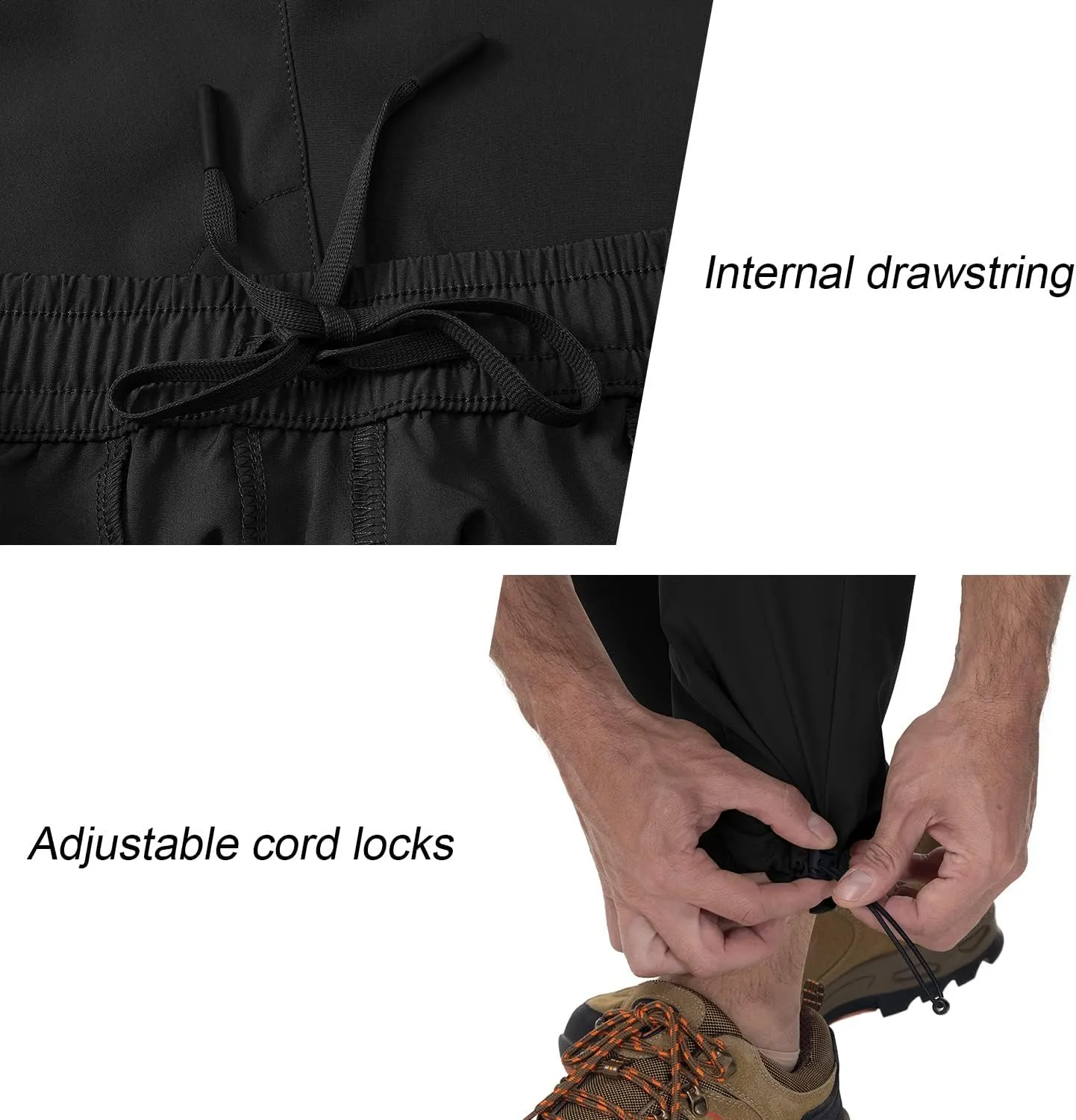 BGOWATU Hiking Pants for Men, Water Resistant Stretch Cargo Pants, Lightweight Quick Dry Outdoor Fishing Pants