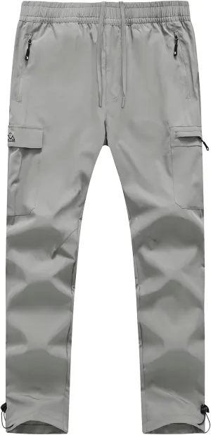 BGOWATU Hiking Pants for Men, Water Resistant Stretch Cargo Pants, Lightweight Quick Dry Outdoor Fishing Pants