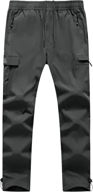 BGOWATU Hiking Pants for Men, Water Resistant Stretch Cargo Pants, Lightweight Quick Dry Outdoor Fishing Pants