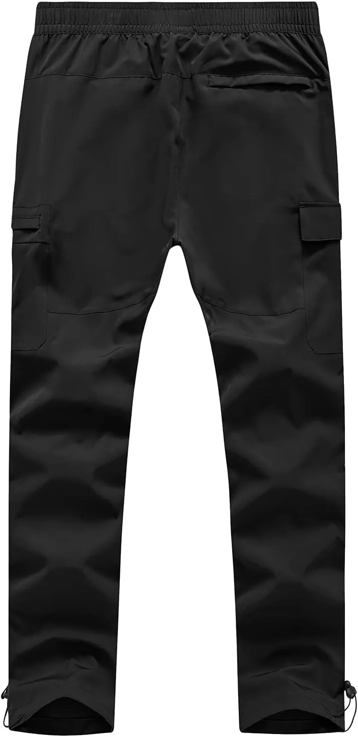 BGOWATU Hiking Pants for Men, Water Resistant Stretch Cargo Pants, Lightweight Quick Dry Outdoor Fishing Pants