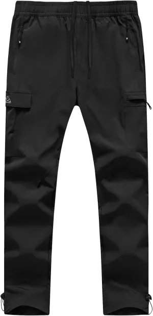 BGOWATU Hiking Pants for Men, Water Resistant Stretch Cargo Pants, Lightweight Quick Dry Outdoor Fishing Pants