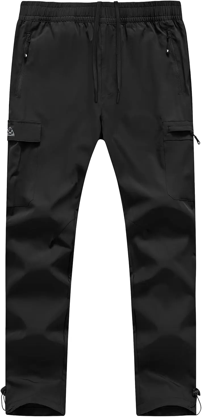 BGOWATU Hiking Pants for Men, Water Resistant Stretch Cargo Pants, Lightweight Quick Dry Outdoor Fishing Pants