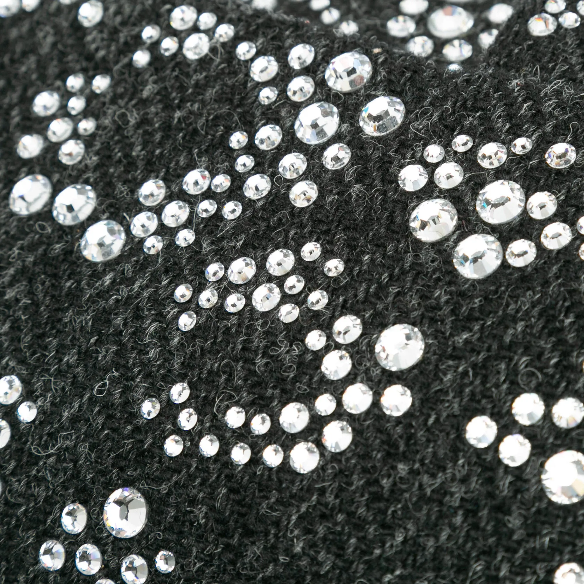 Black Chanel Medium Strass Embellished Tweed Single Flap Shoulder Bag