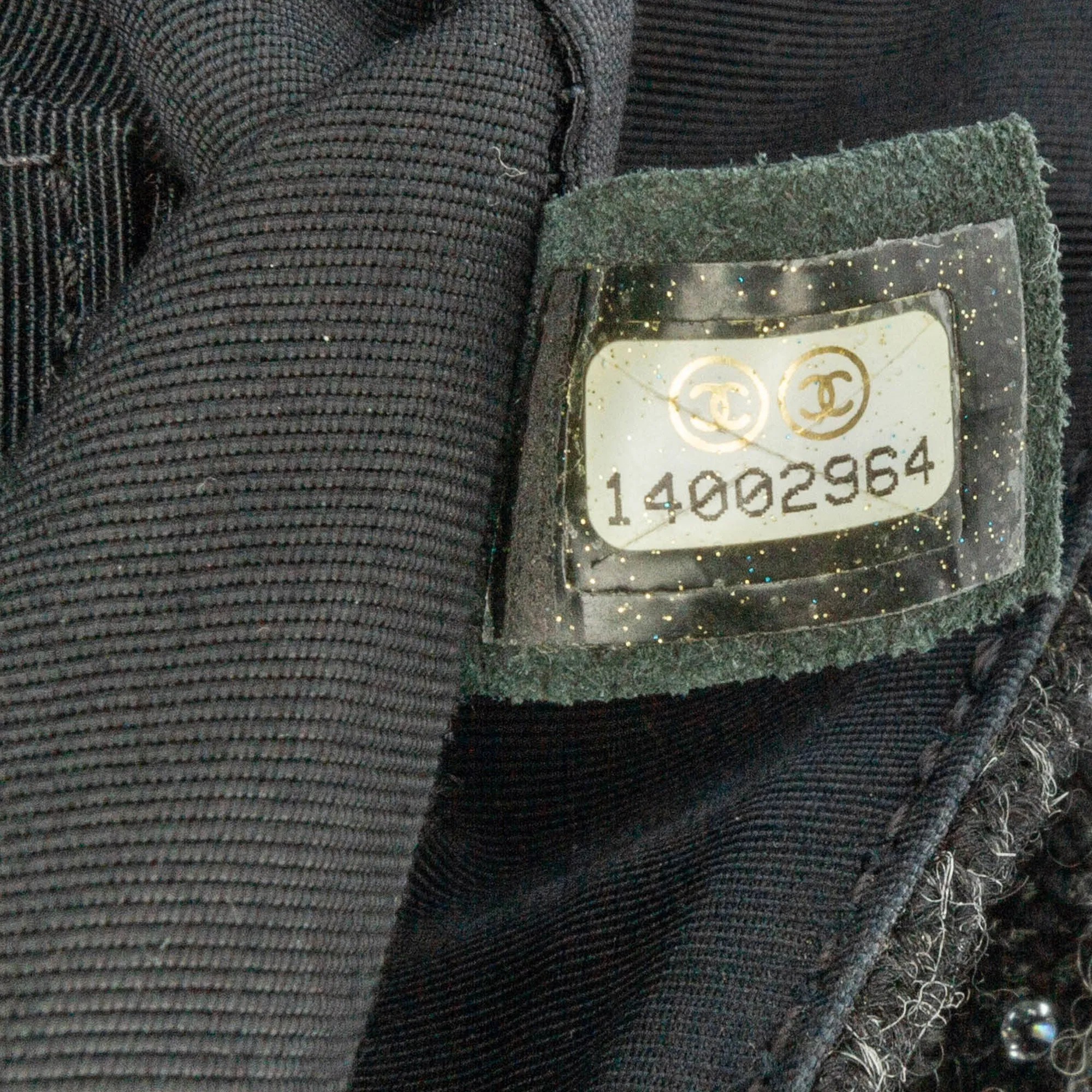 Black Chanel Medium Strass Embellished Tweed Single Flap Shoulder Bag