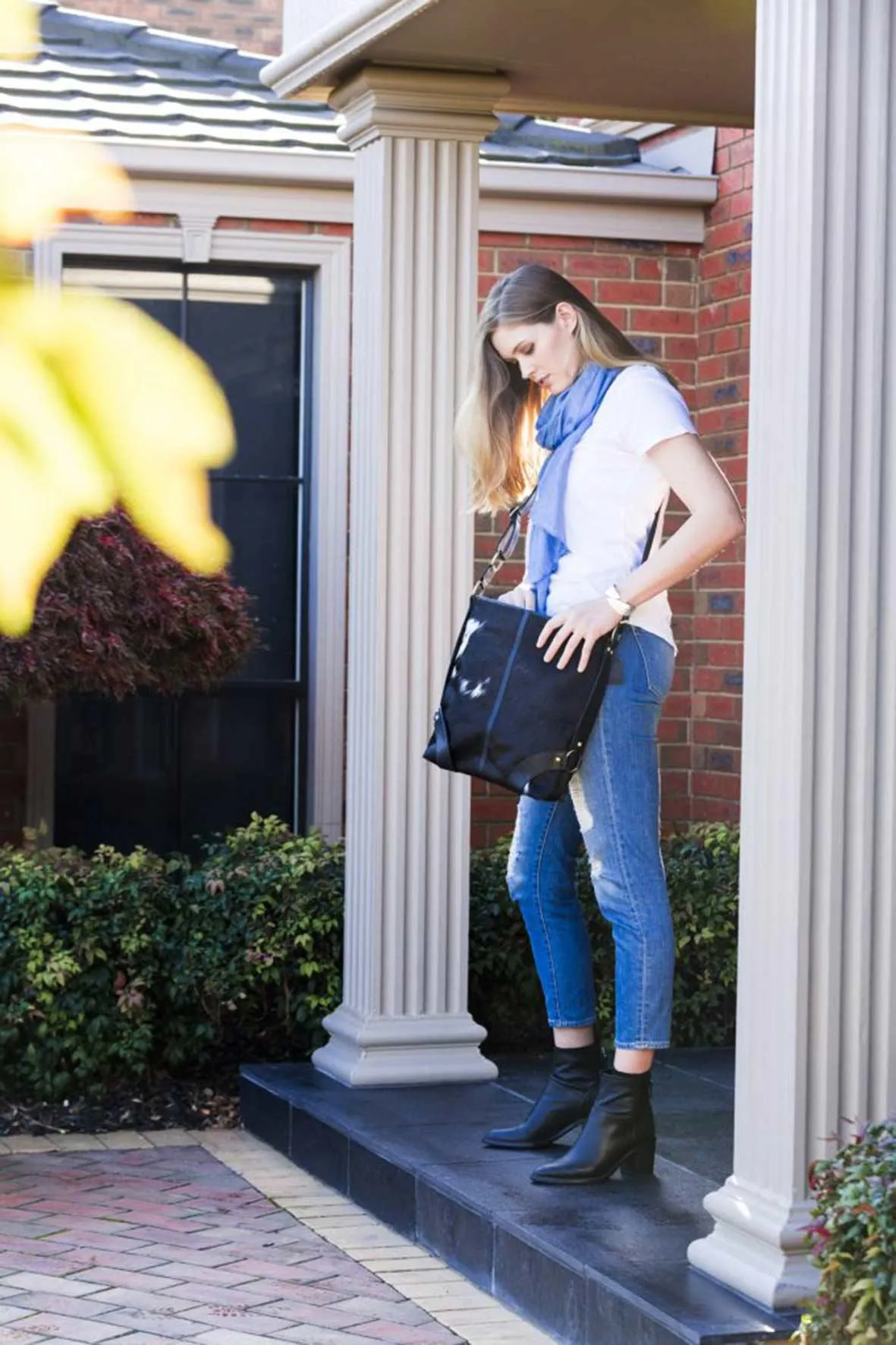 Black Leather Cowhide Bag