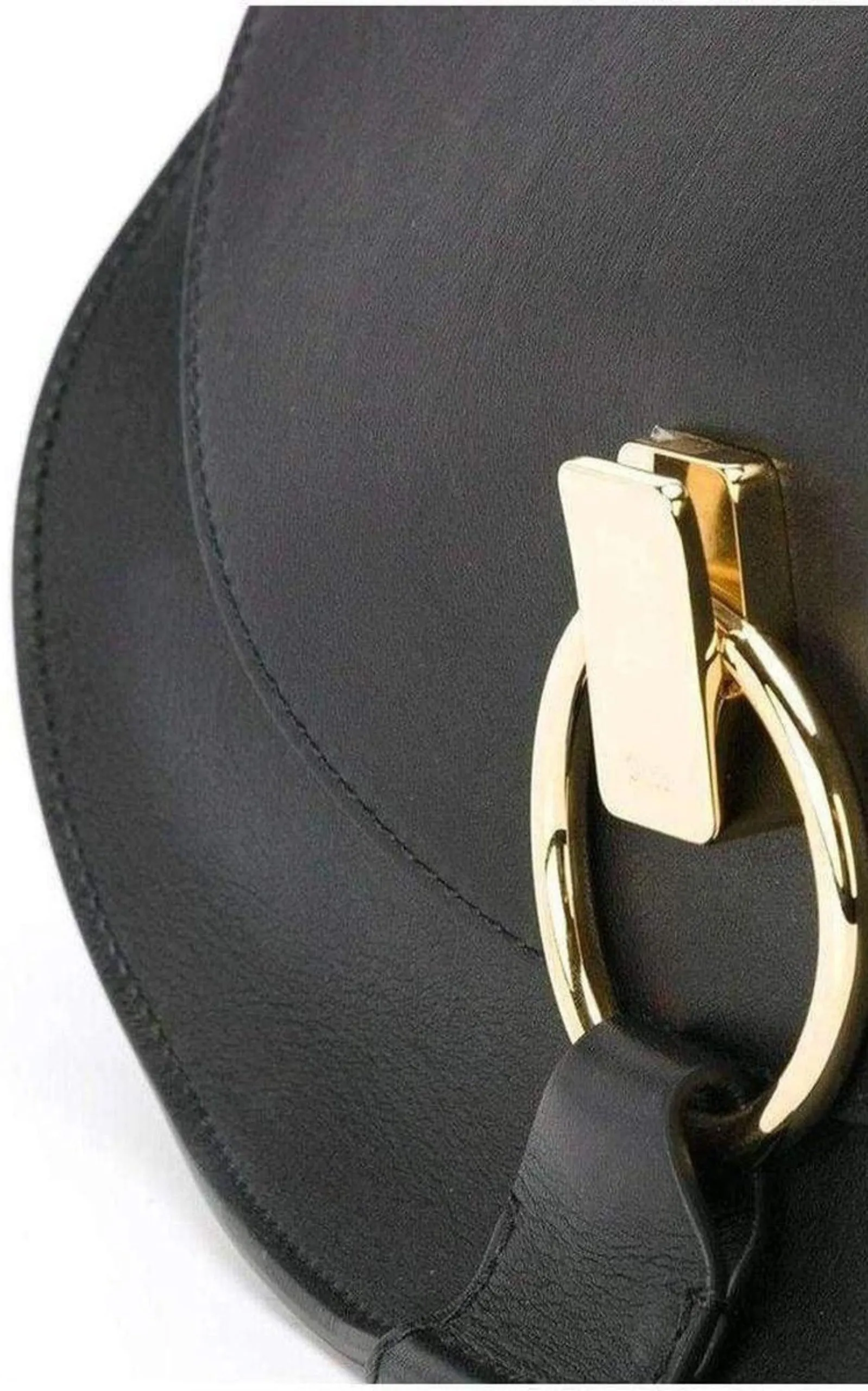 Black Leather Goldie Shoulder Bag