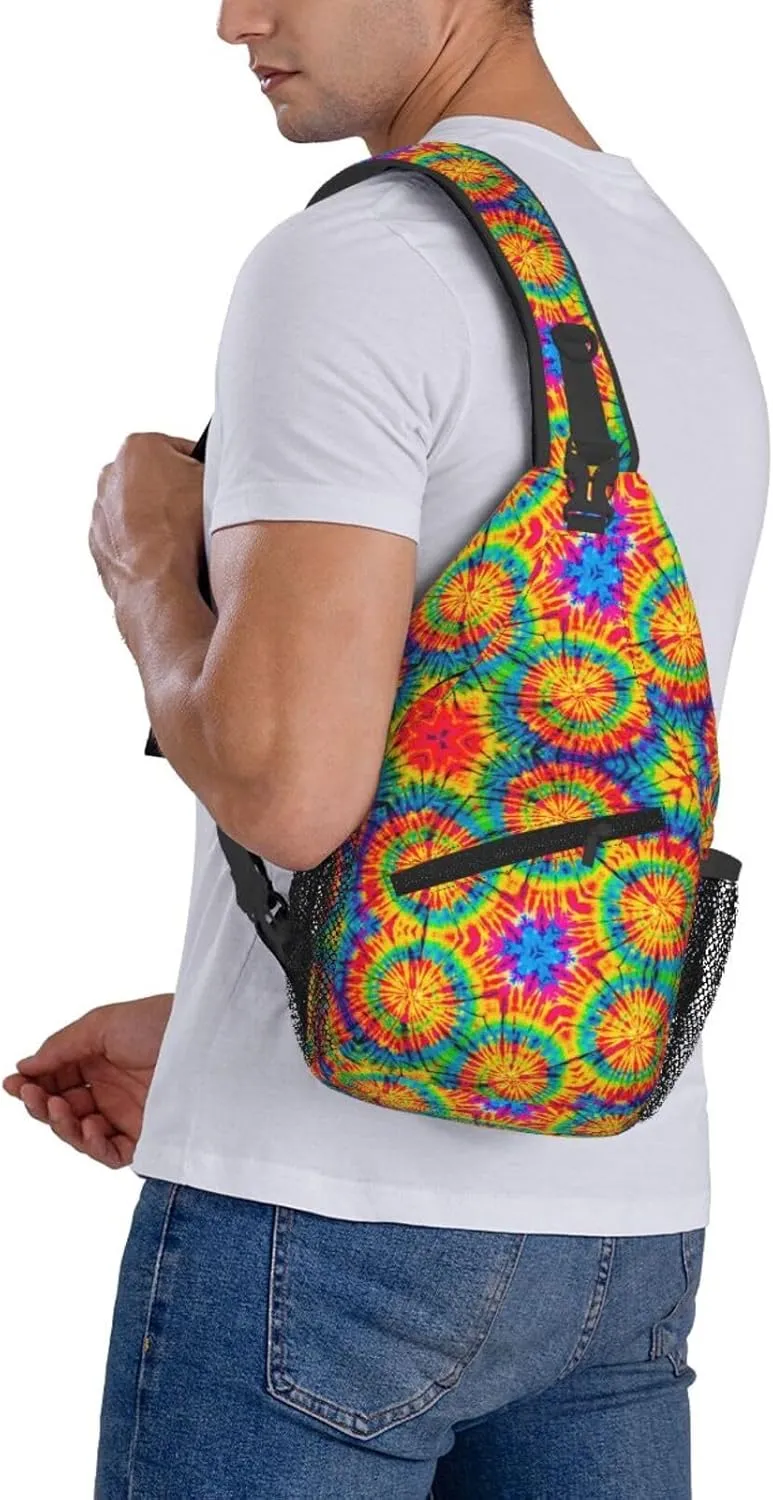 Blue Flame Chest Bags Crossbody Sling Bag Shoulder Bag Travel Hiking Daypack For Men Women