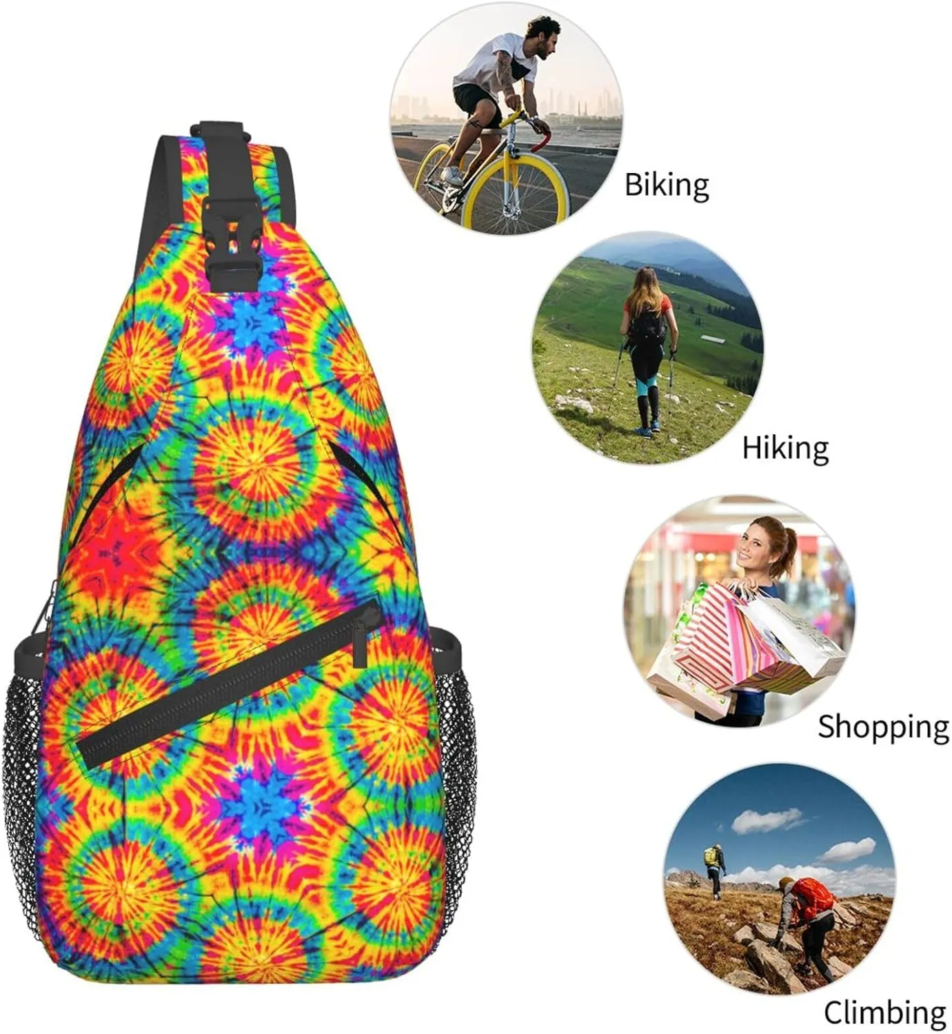 Blue Flame Chest Bags Crossbody Sling Bag Shoulder Bag Travel Hiking Daypack For Men Women