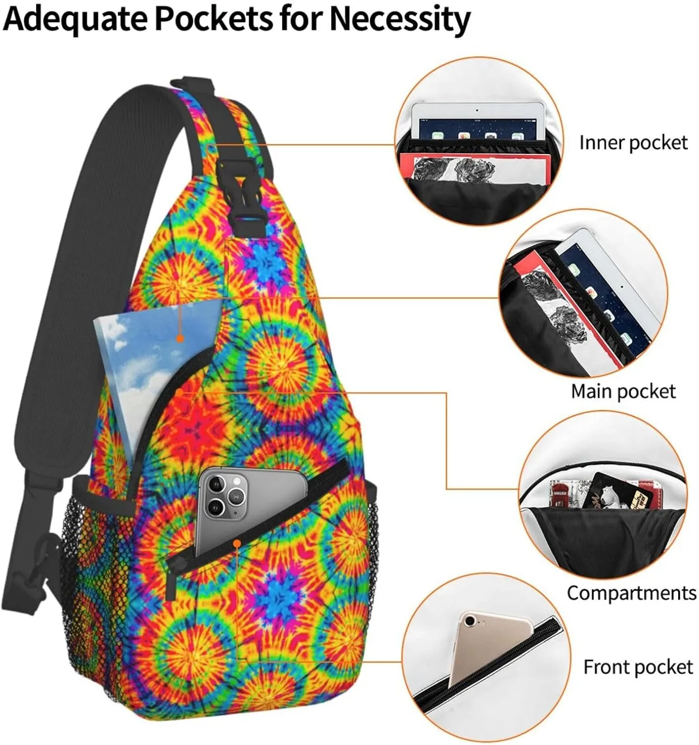 Blue Flame Chest Bags Crossbody Sling Bag Shoulder Bag Travel Hiking Daypack For Men Women