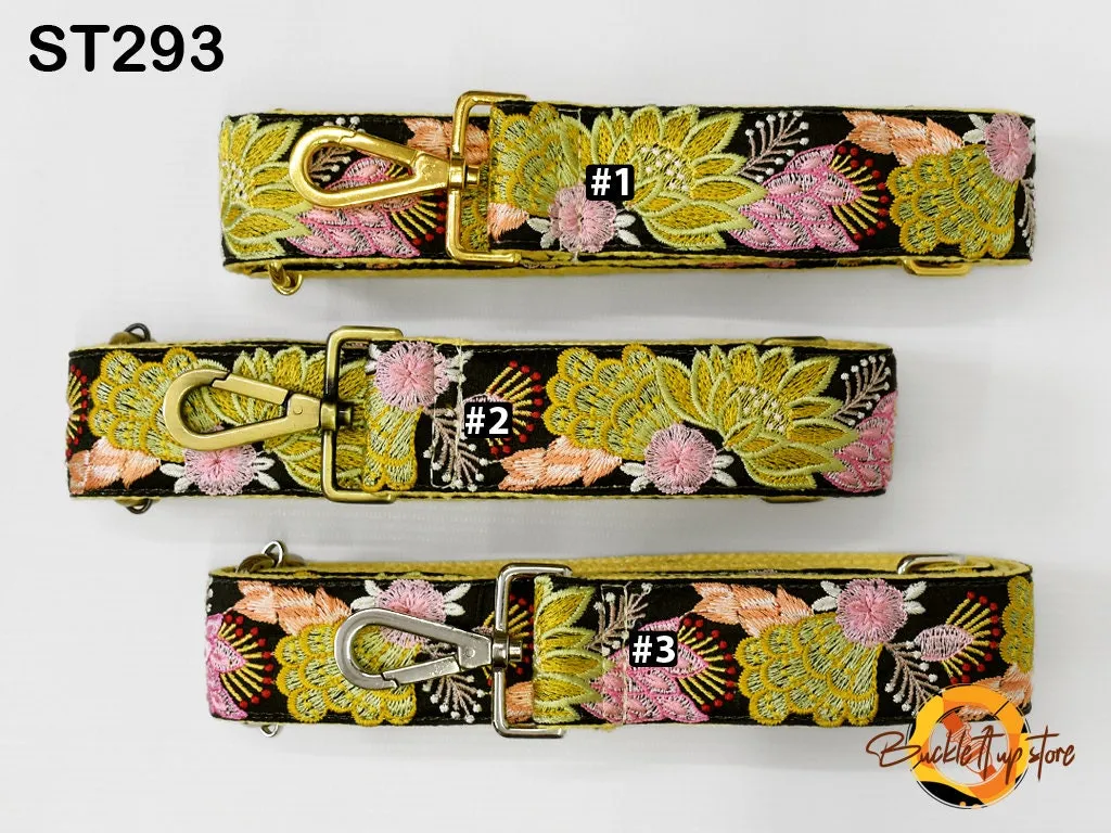 Boho Guitar Strap Floral Embroidered Purse Strap Crossbody Strap for Purses Handbag Boho Bag Strap Embroidery Replacement Strap Gift for her