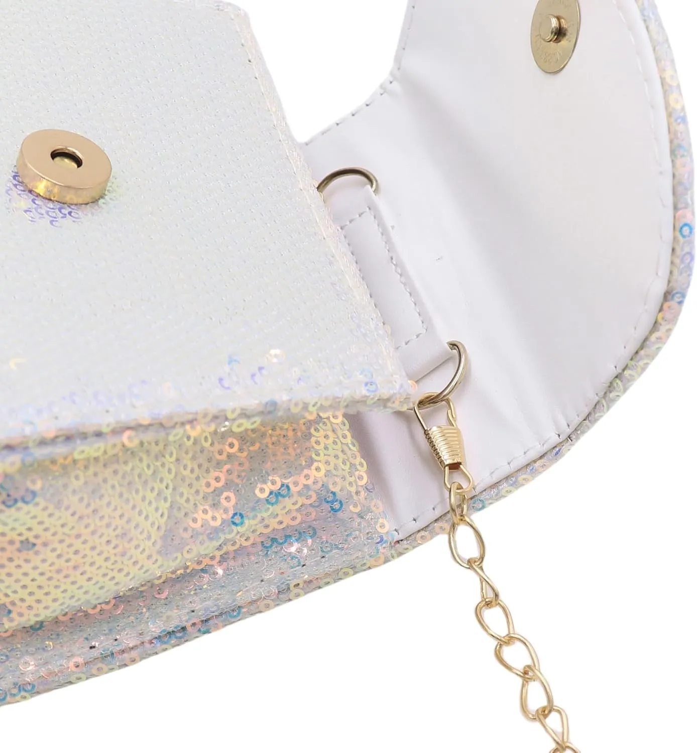 BOLLEY JOSS Kids Sequin Mini Purse Little Girls Shiny Handbag with Pearl Handle Gold Chain Cute Toddlers Crossbody Purses