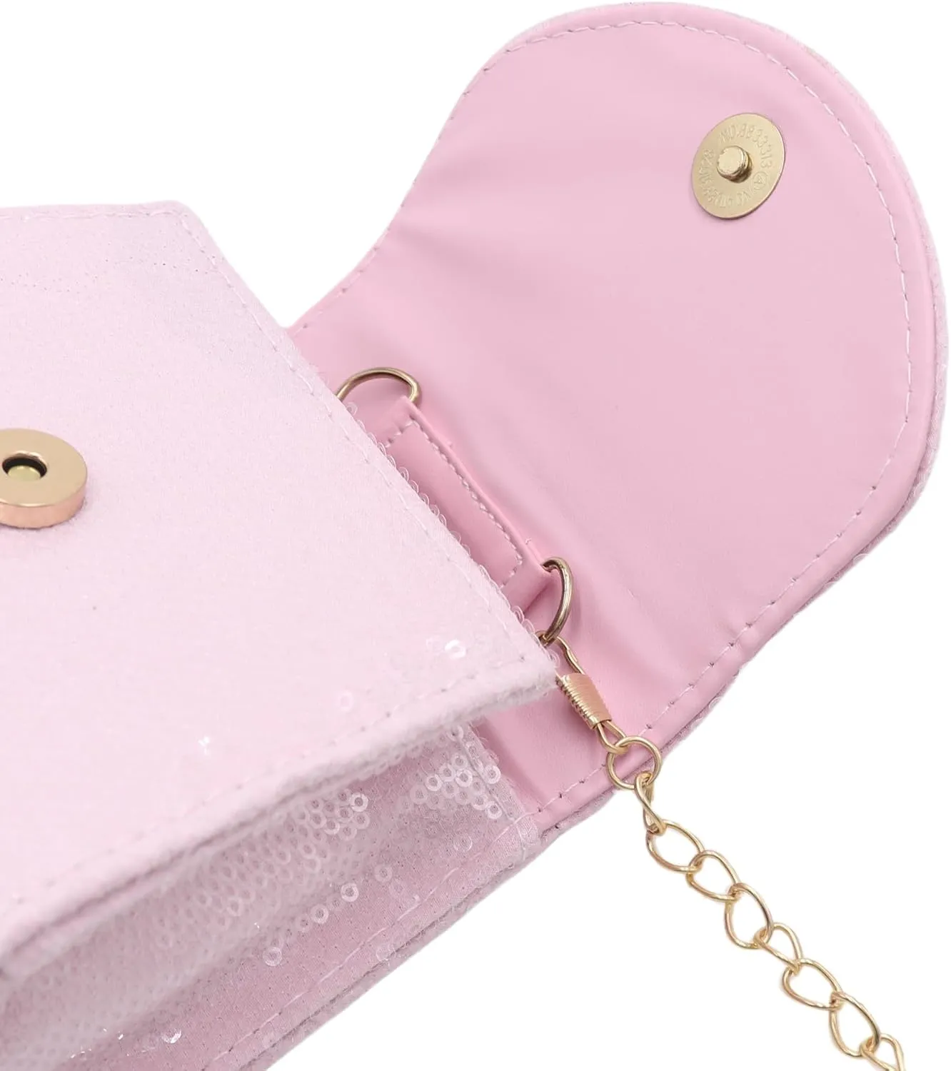 BOLLEY JOSS Kids Sequin Mini Purse Little Girls Shiny Handbag with Pearl Handle Gold Chain Cute Toddlers Crossbody Purses